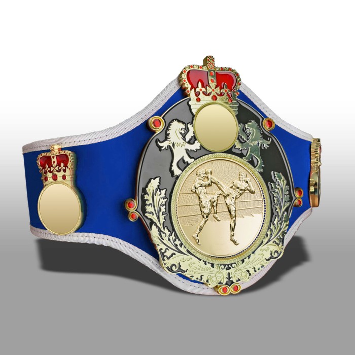 QUEENSBURY PRO LEATHER THAI BOXING CHAMPIONSHIP BELT - QUEEN/B/G/TBOG -10+ COLOURS